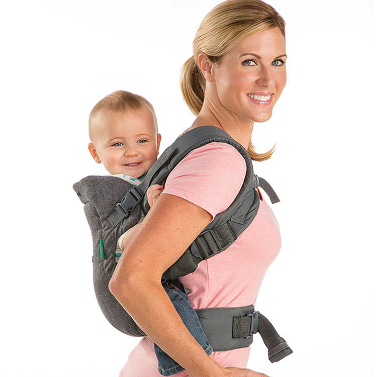 Porte-bébé 4-en-1 Double épaule Porte-bébé Porte-bébé Sac de transport, Convient aux quatre saisons, Serviette de salive