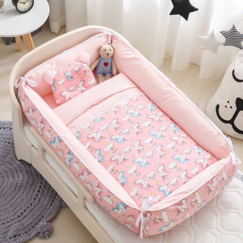 Nid de couchage portable pour bébé avec couette Berceau pour nouveau-né Berceau pour nouveau-né avec housse amovible Nid pour tout-petits